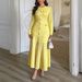 Diyun European And American Elegant Style Short Sleeve Solid Color Long Dress Women's Clothing 2025 Autumn_ecoleips.com