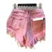 European Station 2026 Summer New Style Patchwork Crochet Lace Trim High-Waisted Slimming Raw Edge Denim Shorts For Women_ecoleips.com