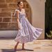 2026 New Women's Clothing Spring/Summer European And American Casual Plaid Tie-Neck Strapless Flared Dress_ecoleips.com