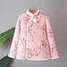 girl New Chinese Style Thickened Long Plush Jacket For Women, Youth Version Qipao Stand Collar Embroidered Button Deer_ecoleips.com