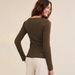 Cross-border Hot-selling New Women's Long-sleeve U-neck Ribbed Button Knit Top, Solid Color, Autumn And Winter Slim-fit_ecoleips.com