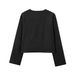 Women's Round-Neck Long-Sleeve Tweed Jacket – Classic Elegance For Casual & Formal Occasions (Gray/Red/Black/White, Sizes S-L)_ecoleips.com