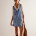 European And American 2024 Summer New Cross-Border Women's Denim Strap Pocket Adjustable Mini Dress In Multiple_ecoleips.com
