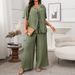 Women’s Clothing Fashion Spring And Summer Temperament Casual Short Sleeved Tops Knitted Trousers Suits_ecoleips.com