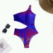 Sexy European American Style Bikini One Shoulder Snakeskin Print Slimming One Piece Swimwear For Women Wire-Free Chest Pad_ecoleips.com