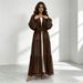 New Modest Abaya Muslim Women Fashion Elegant Net Color Beaded Muslim Chiffon Cardigan Robe_ecoleips.com