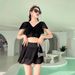 Aria Basics Beach Fairy Small Chest Push-Up Fashion Sweet Slimming Covering Ins Swimsuit Two-Piece Skirt Style Swimwear_ecoleips.com