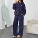Women's Clothing Autumn And Winter Coin Print Hoodie And Sweatshirt Set With Wide Leg And Straight Leg Pants_ecoleips.com