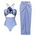 Women's Clothing 3d Flower Hollow Shiny Solid Color High End One Piece Swimsuit Suit_ecoleips.com