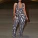 Women's Clothing Elegant Sexy Slim Fit Elastic Backless Tassel Print Halter Neck Strappy Flared Jumpsuit_ecoleips.com
