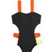 New Colorful European And American Style Hot Girl Block One-Piece Swimsuit For Women, Backless Patchwork Contrast Color_ecoleips.com