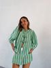 Women's Clothing Fashion Shorts Suit Beach Leisure Tie Striped Short Sleeved Shorts Suit_ecoleips.com