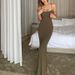 Spaghetti Strap European And American Women's Fashion High-End Pure Desire Style Bodycon Sexy Slim Milk Silk Long_ecoleips.com