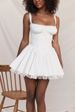 Women's Sexy Lace Panel Halter Tie Side Flowy Mini Dress – Trendy Summer Club Gown_ecoleips.com