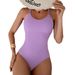 Aria Basics 2025 New European And American Cross-Border Solid Color One-Piece Swimsuit For Women, Conservative Swimwear, Bikini_ecoleips.com
