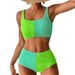 Women's Clothing High-Waisted Bikini Confidence Set – Sexy Two-Piece Swimsuit With Solid Colors (S-XL, 4 Colors)_ecoleips.com