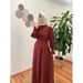 Verve New Women's Muslim Slim Fit Elegant Waist-Cinching Long Robe Dress_ecoleips.com