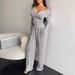 Women's Clothing Autumn New Suits Long Sleeved Buttoned Solid Color Tight Top Plus Trousers Two Piece Suit For Women_ecoleips.com