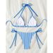 Women's Clothing New Towel Cloth Halter Neck Tie Bikini Swimsuit Summer Beach Vacation Women_ecoleips.com
