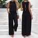 2025 European And American Spring And Summer New Women's Clothing New Products Sleeveless Lace Up Jumpsuit Fashion Trousers_ecoleips.com