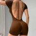 Women's Deep V Backless Seamless Yoga Bodysuit Fitness Wear Tight Outdoor Sportswear_ecoleips.com