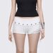 New Women's Low-Waisted Eyelet Shorts Fashion Casual Versatile Sexy Summer Base Layer Simple Design_ecoleips.com