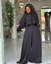 K Women's New Round Neck Irregular Lantern Sleeve Top, Nail Bead Wide Leg Pants Set. No Glasses Or Other Accessories_ecoleips.com