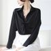 Women's French-Inspired Twist Front Blouse Long Sleeve Elegant Shirt for Office Commute And Chic Casual Wear_ecoleips.com
