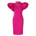 D560 Foreign Trade Women's 2025 New Fashion Sexy Ruffle Sleeve Beaded Party Evening African Dress_ecoleips.com