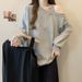 Real Shot Off-Shoulder Asymmetrical Neck Cotton Sweatshirt For Women, Autumn And Winter Fleece-Lined_ecoleips.com