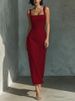Women's Clothing Women's Elegant Slim Fit Dress Solid Color Strap Summer For Formal & Casual For Women For Formal & Casual For Women_ecoleips.com