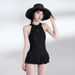 Women's One Piece Swimsuit Korean Style Pure Sexy Ins Style Skirt Design Tummy Covering Slimming High End Backless Hot Spring Swimwear_ecoleips.com