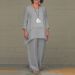 Women's Clothing Cotton And Linen Fashion Casual Large Size Irregular Long Sleeved Suit Wide Leg Pants Two Piece Suit_ecoleips.com