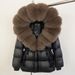 Luxury Women's Down Coat With Fox Fur Hood, Long Parka Jacket For Extreme Cold Weather, Elegant Loose Fit Outerwear With Detachable Faux Fur Collar_ecoleips.com