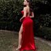 Elegant High-Waist Slit Evening Dress For Women - Sexy Satin Halter Gown For Christmas Party, Holiday Formal Events (9 Colors, S-XL)_ecoleips.com