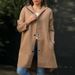 Oversized Hooded Wool Coat For Women - Long Sleeve Casual Trench Coat With Pockets, Polyester-Spandex Blend, Loose Fit_ecoleips.com