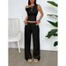 Sporty, Simple Sleeveless Vest, Solid Color Long Pants Set For Women's Spring And Summer_ecoleips.com