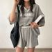 Women's Summer Korean Style Sportswear Set Fashion Short Sleeved Top And Short Shorts Casual Slimming Two-Piece Outfit_ecoleips.com