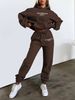 Women's Clothing Letter Printing Hooded Sweatshirt Fashion Casual Fleece Trousers Suit_ecoleips.com