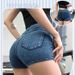 Women's Clothing Denim Sports Yoga Shorts Women's Tight Elastic High Waist Hip Lifting Pilates Aerobics Abdomen Fitness Pants New_ecoleips.com