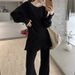 Korean Style Slimming Women's Knit Two Piece Set High Waisted Casual Patchwork Skirt Fashionable Versatile Clothing_ecoleips.com