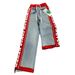 Women's Clothing Spring New Style Red Stitching Letter Print Elastic Drawstring Trousers Trousers Trendy_ecoleips.com