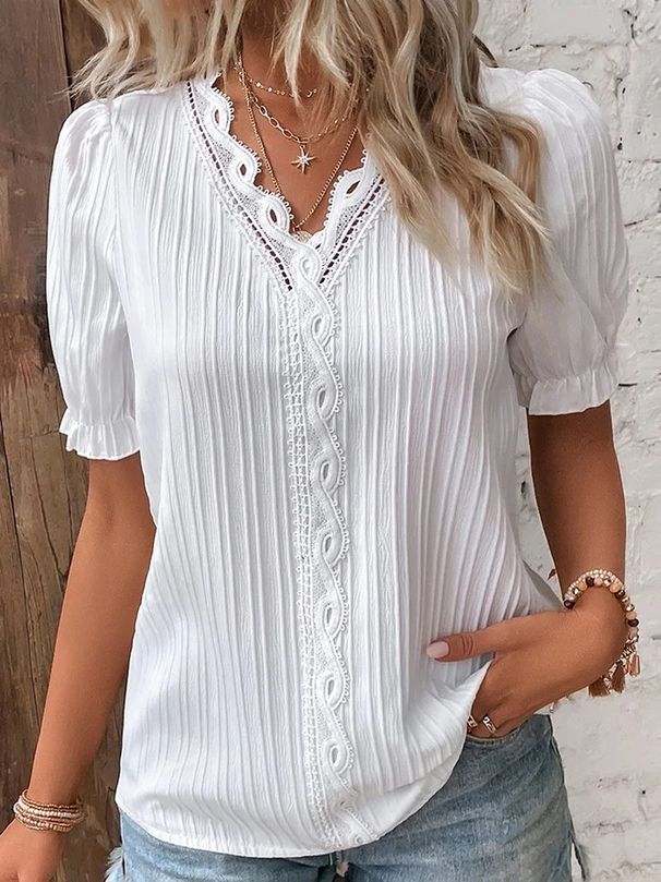 Independent Station Cross-Border Trade 2023 Summer New Fashion Hollow Short Sleeve European And American Women's_ecoleips.com