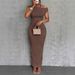 Cute Stylish Water Ripple Off Shoulder Dress For Women_ecoleips.com