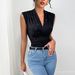 Cross-border Independent Site 2026 Summer New Women's V-neck Sleeveless Top With Shiny Sequin Decoration_ecoleips.com