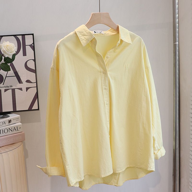 Women's Clothing Color Loose Niche Long Sleeved White Shirt Women's Autumn Version Of Layered Tops_ecoleips.com