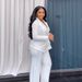 Women's Clothing Tie Suit Wide Leg Pants Two Piece Suit_ecoleips.com
