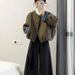 girl Colorful European Color-Block Patchwork Jacket For Women 2025 Autumn Winter New Fashion Loose Lightweight Short Cotton_ecoleips.com