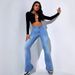 Women's Clothing High Waist Straight Jeans Slim Fit Slim Elastic Flared Pants_ecoleips.com