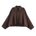 Women's Fashionable Suede Texture Effect Pilot Jacket Coat Top Early Spring New Arrival_ecoleips.com